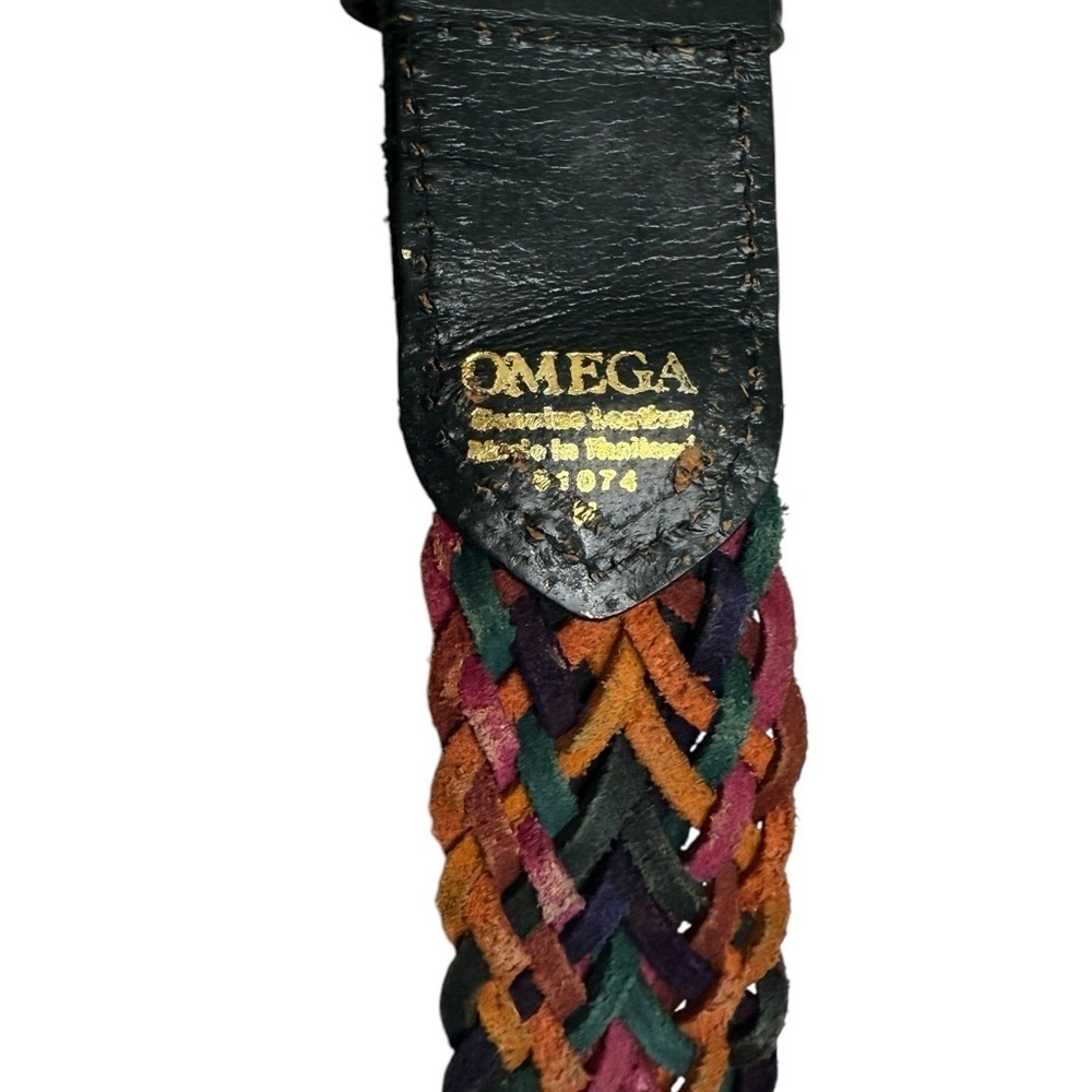 Vintage OMEGA Multicolor Braided Leather Women's Belt - Picture 5 of 7